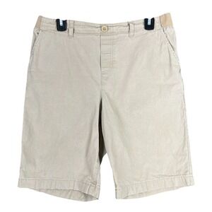 Lands End Chino Shorts Khaki Cotton Elastic Waist School‎ Uniform XXL 18-20 Kids